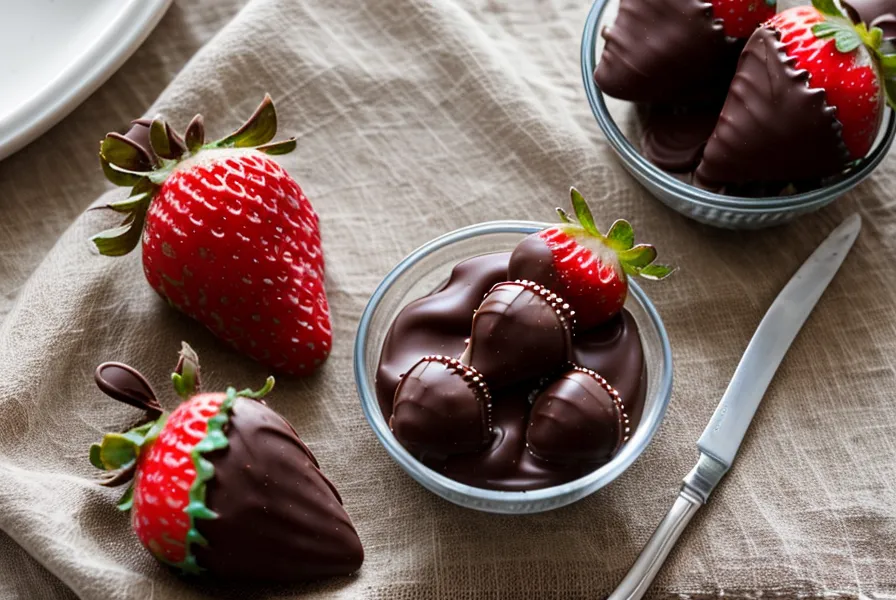 Caja con arreglo de fresas con chocolate lista para llevar a una fiesta local