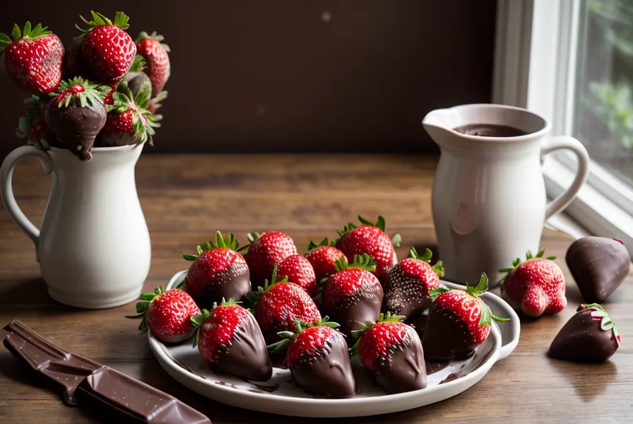 Fresas con chocolate que salieron mal por exceso de humedad en la fruta