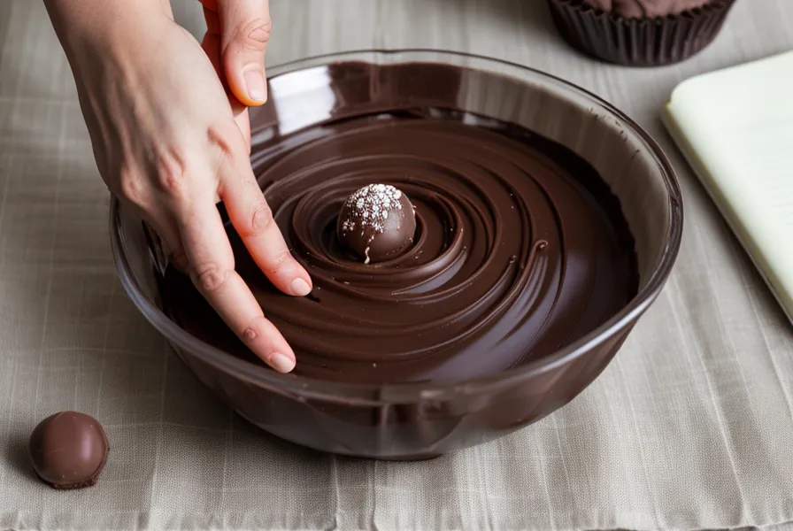 Termómetro digital marcando la temperatura ideal para templar chocolate amargo en casa
